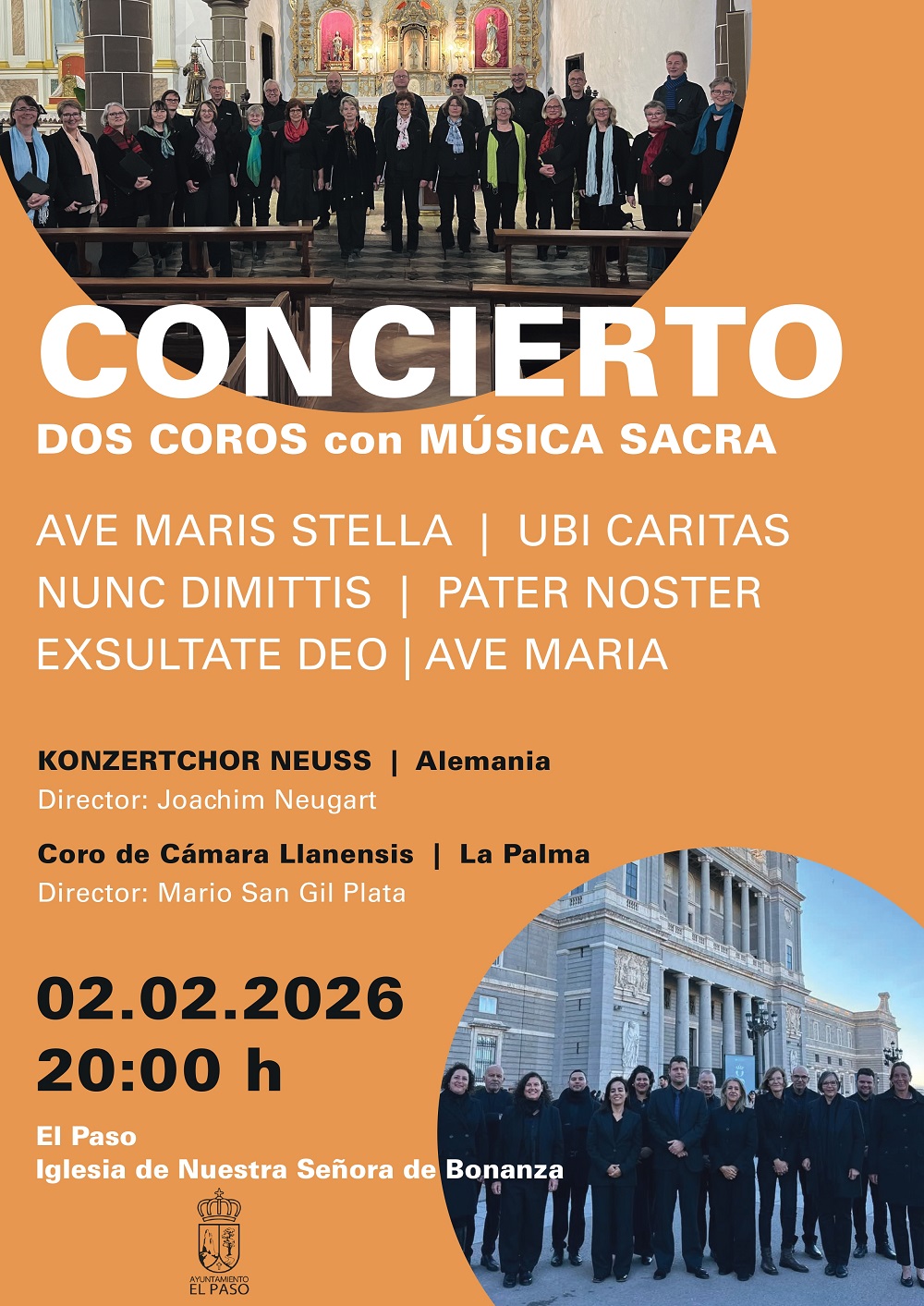 El Paso ofrece hoy lunes el concierto ‘Dos Coros con Música Sacra’ en la Iglesia de Nuestra Señora de Bonanza