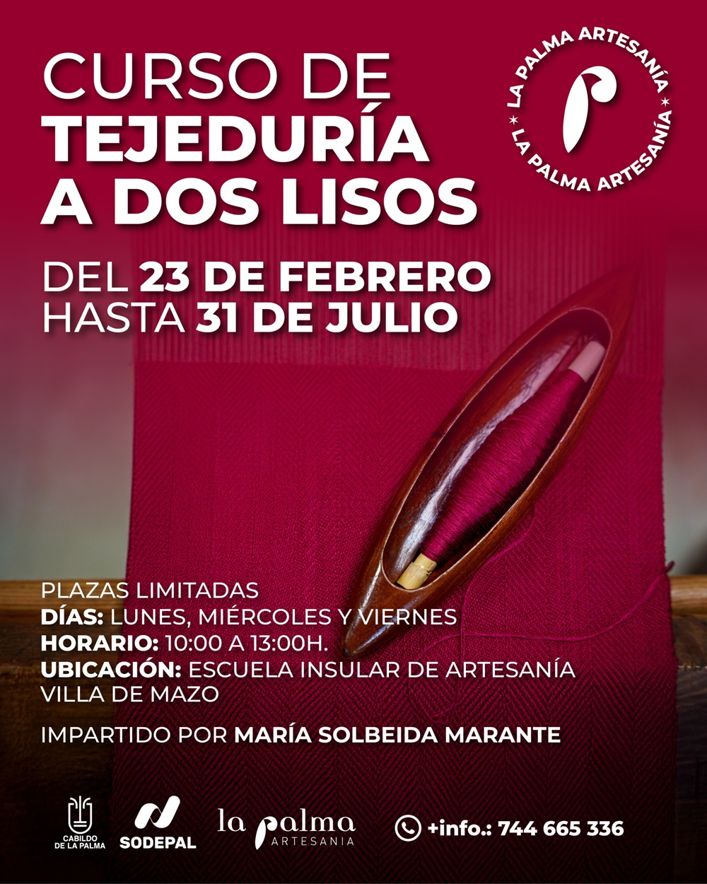 El Cabildo impulsa el relevo generacional en el sector artesano con un nuevo curso de tejeduría a dos lisos
