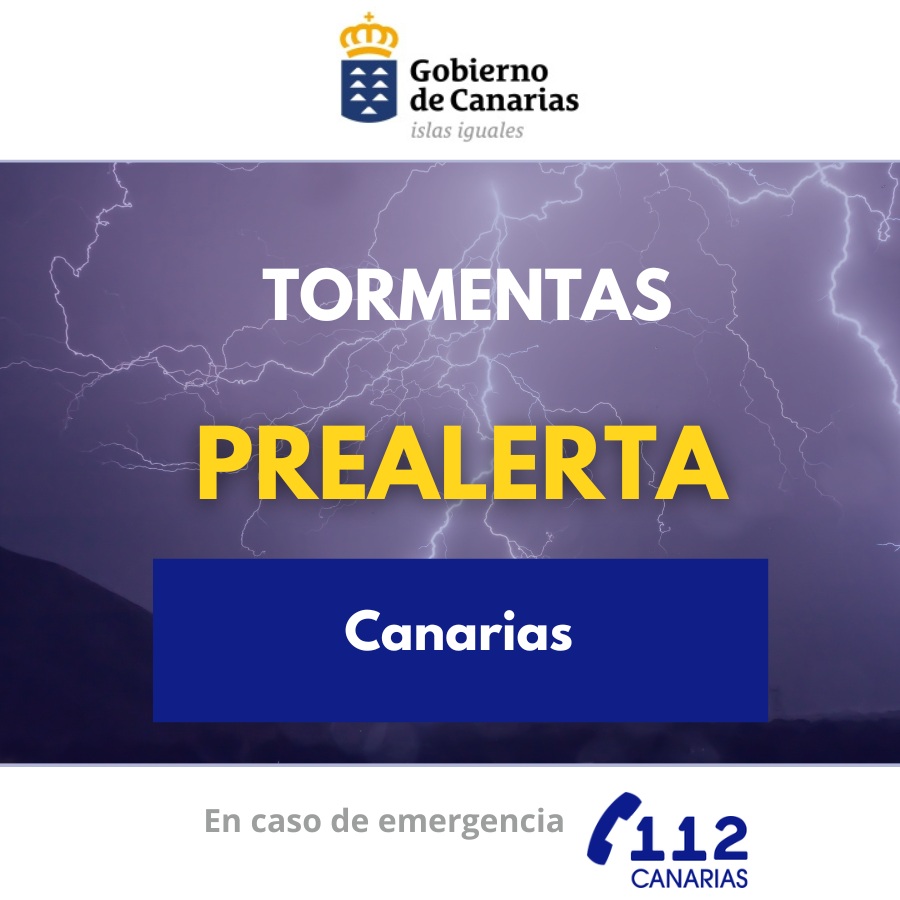 El Gobierno de Canarias declara la situación de prealerta por tormentas en todas las islas