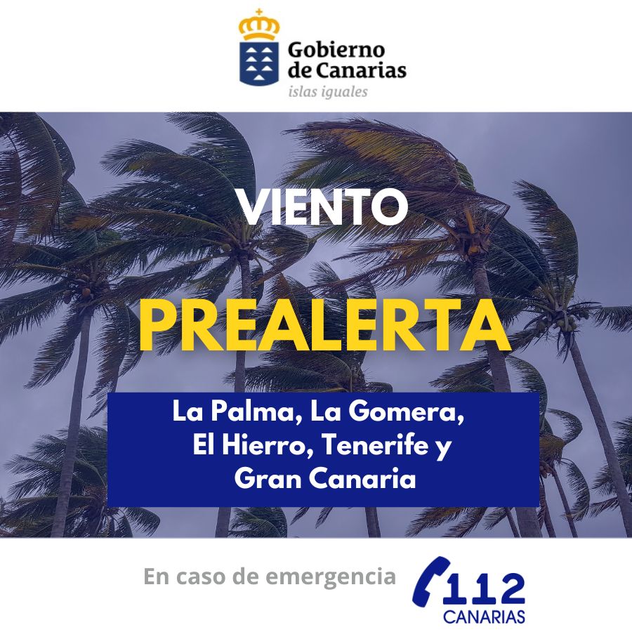 El Gobierno de Canarias declara la prealerta por viento en las islas occidentales y Gran Canaria