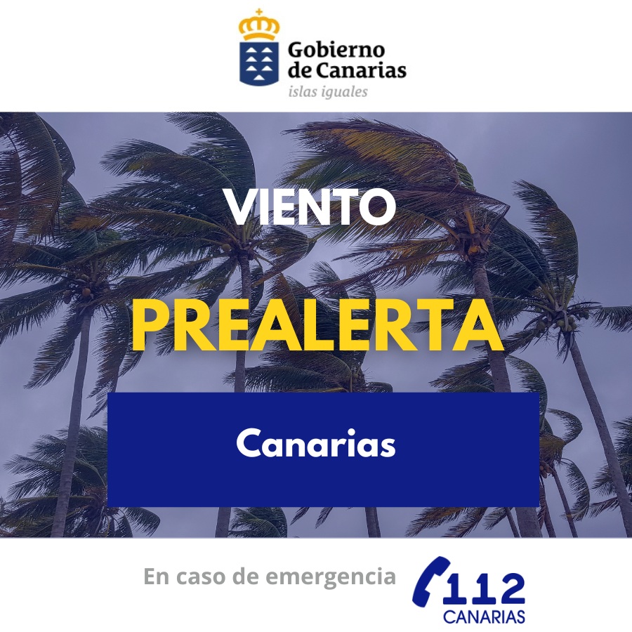 El Gobierno actualiza la situación de prealerta por viento a toda Canarias