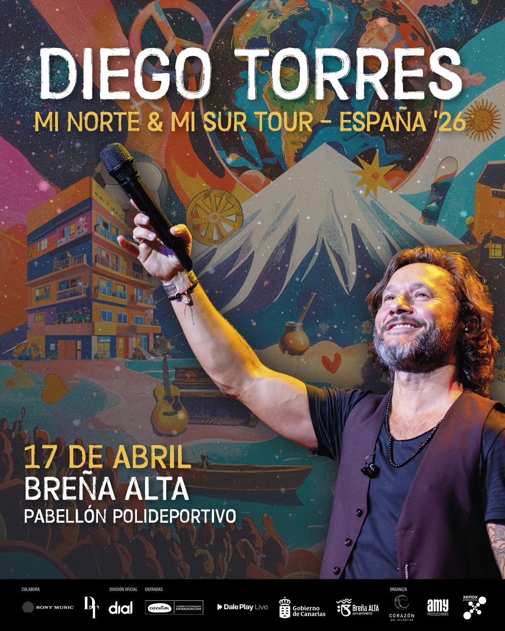 El cantante Diego Torres ofrece en La Palma el único concierto previsto en Canarias dentro de su gira española 'Mi Norte & Mi Sur'