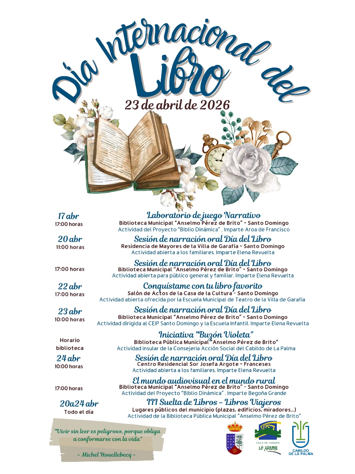 La Villa de Garafía conmemora el Día Internacional del Libro con diversas actividades culturales