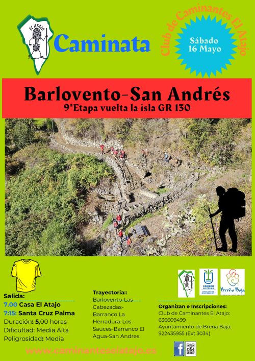 "El Atajo" y Breña Baja organizan la caminata nº 986: "Barlovento – San Andrés