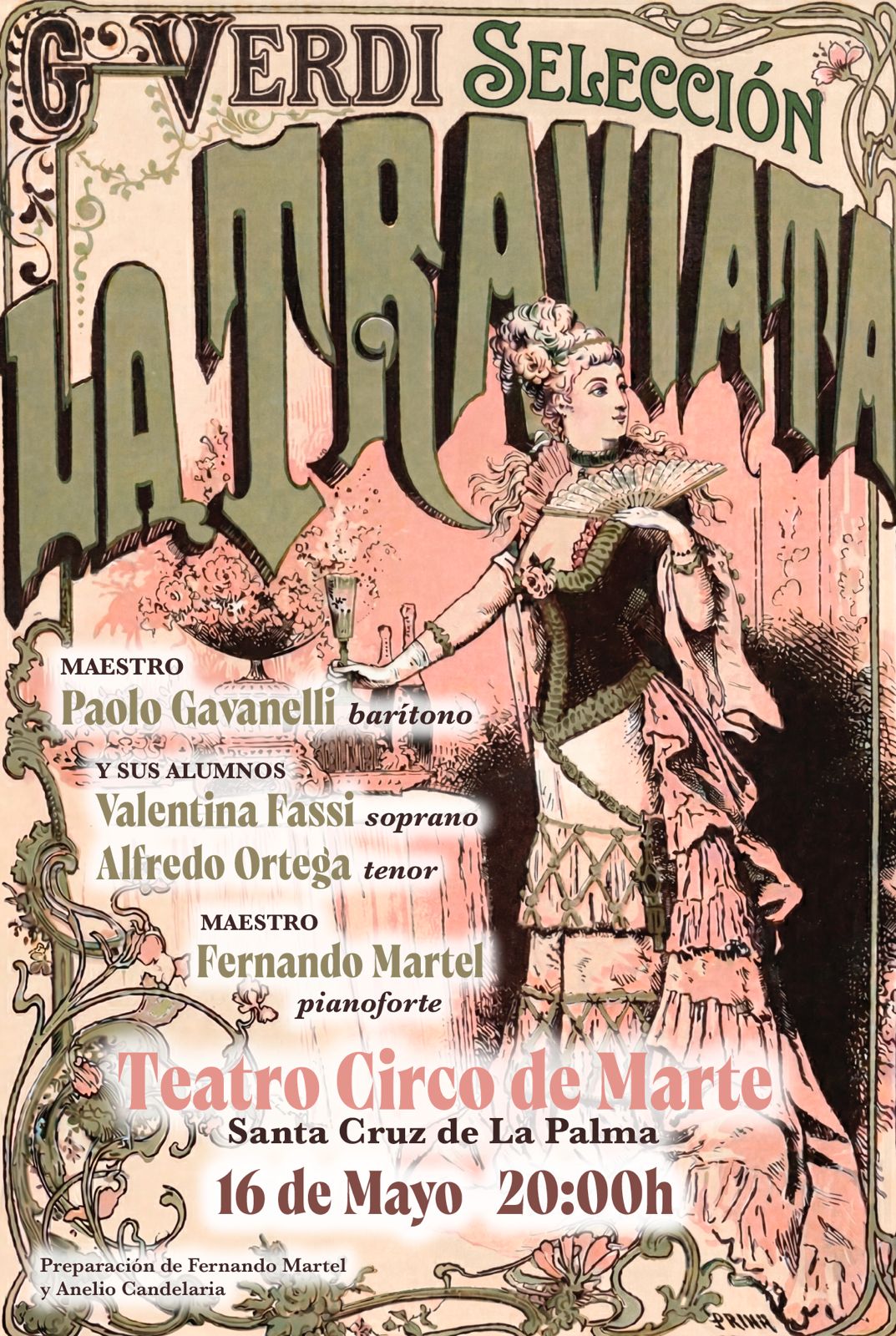 Santa Cruz de La Palma acoge este sábado una versión íntima y excepcional de La Traviata de Verdi en el Teatro Circo de Marte