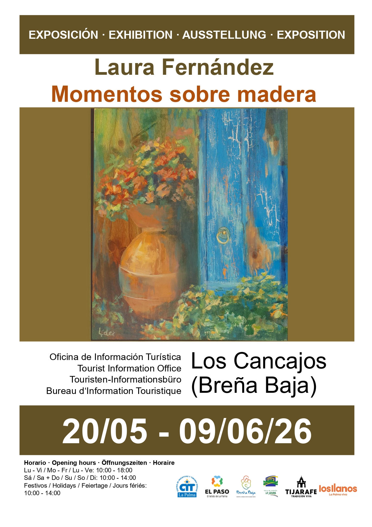 Del 20 de mayo al 9 de junio la Oficina de Información Turística de Los Cancajos acoge la nueva exposición de pintura de Laura Fernández