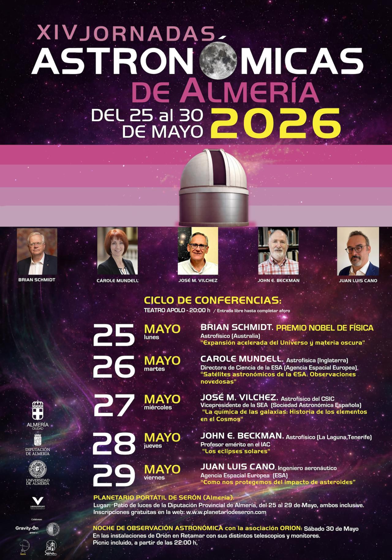El IAC participa en las XIV Jornadas Astronómicas de Almería 2026