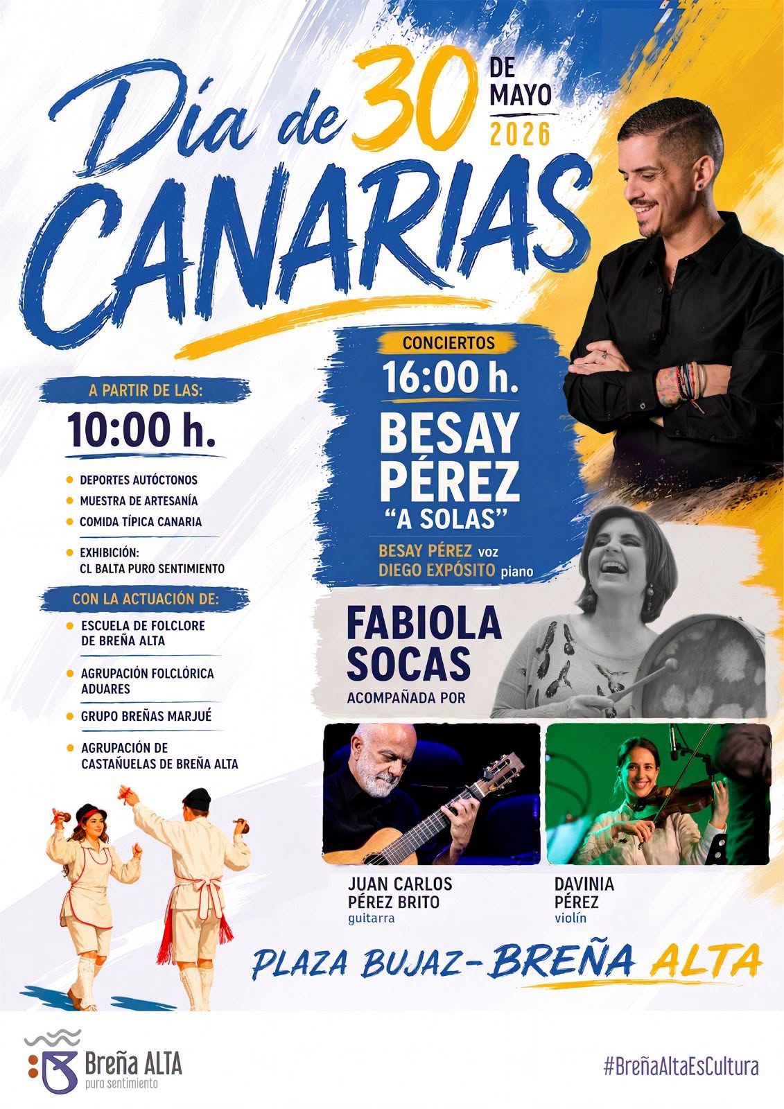 El Ayuntamiento de Breña Alta celebra el Día de Canarias con un amplio programa de actividades tradicionales y culturales